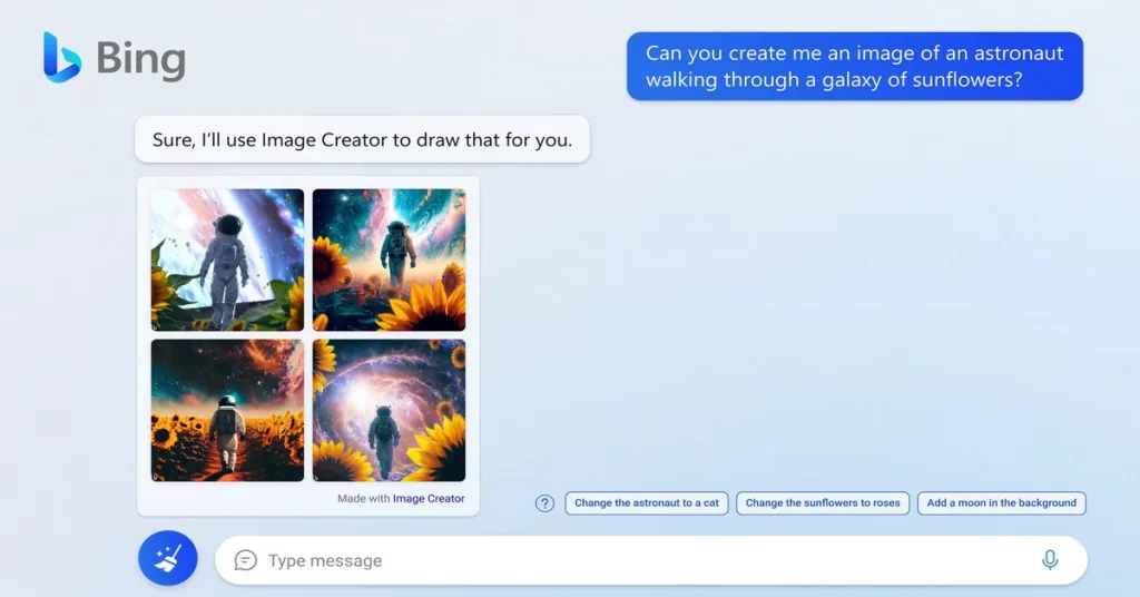 Microsft Bing Chat for Images